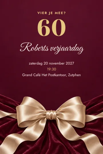Flyer van de voorbeelduitnodiging Roberts verjaardag